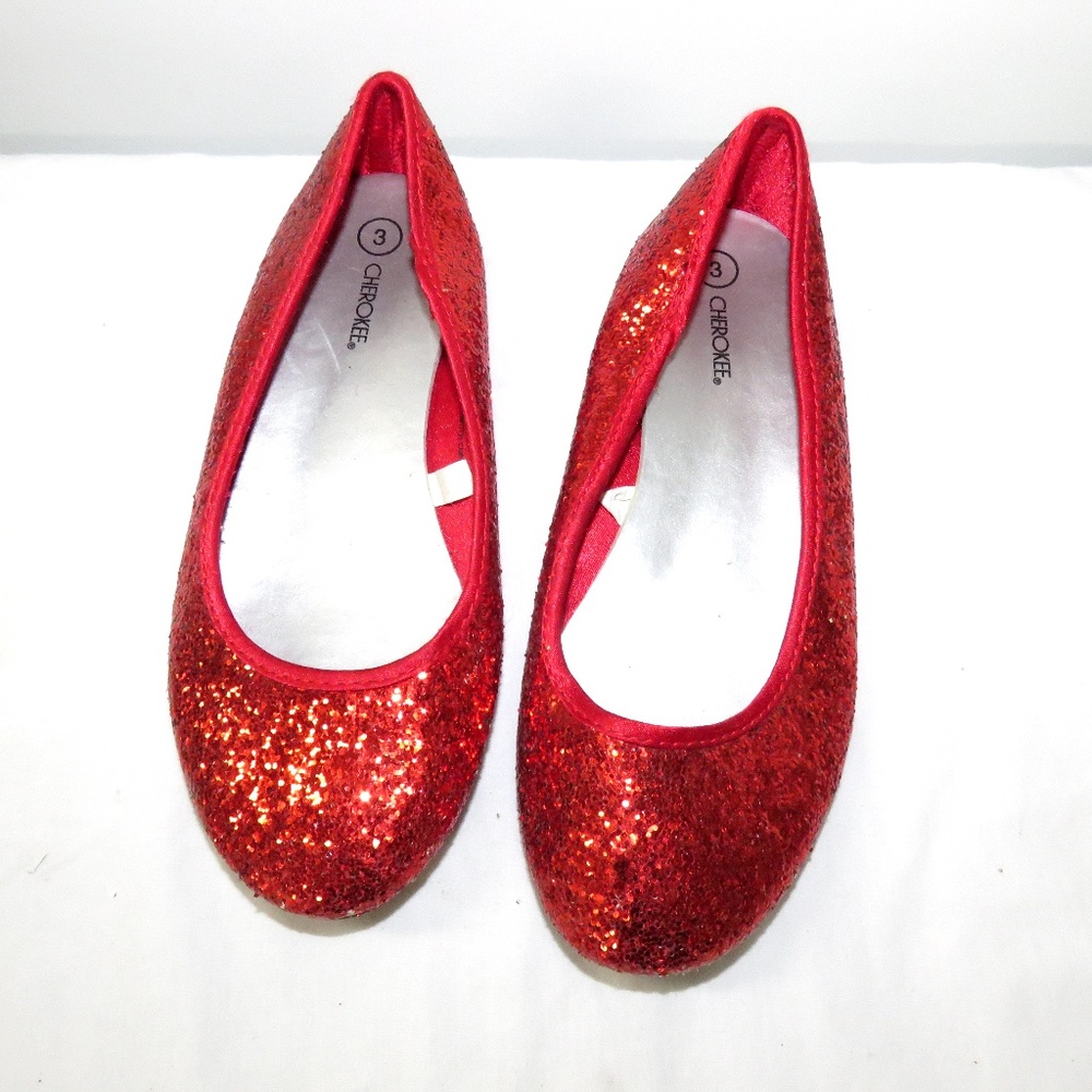 Cherrokee Red Glitter Flats 3